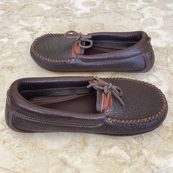 Handcrafted Top Grain Buffalo Leather Moccasins - Picture 5 of 12